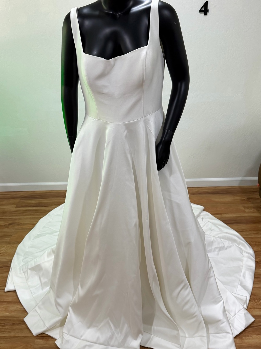 Justin Alexander Signature Satin Wedding Dress Size 22 Ivory Sample NWT